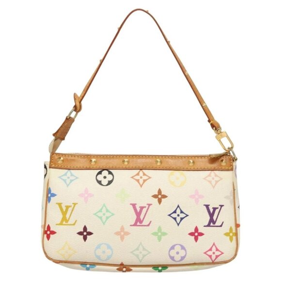 LOUIS VUITTON Multicolor Pochette Accessoires Pouch White M92649 LV Auth 128470V - Picture 3 of 16